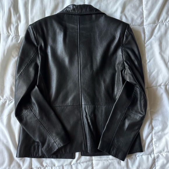 Vintage Black Genuine Leather Jacket - Picture 3 of 7